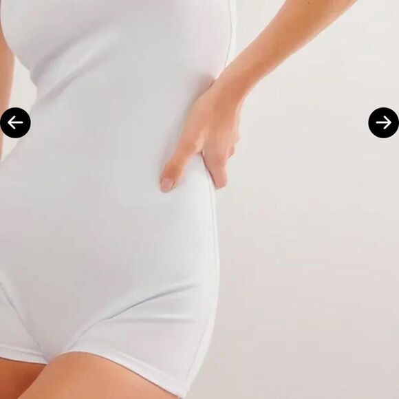 Free People NWT Basique Boyshort Onesie in black and white size M - Picture 3 of 5